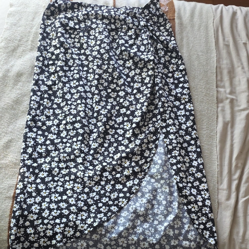 Floral Black and White Women's Skirt
